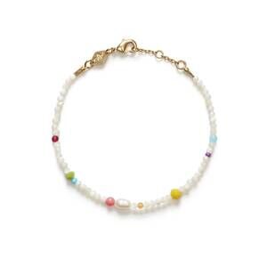NEW ANNI LU women's confetti gem bracelet in white shell